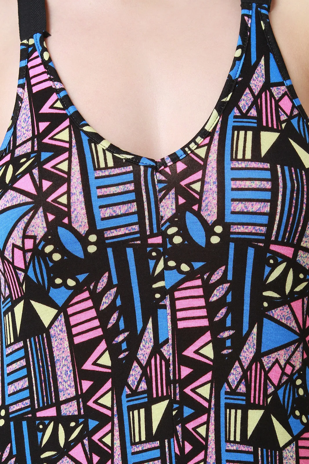 Colored Geo Print Maxi Dress