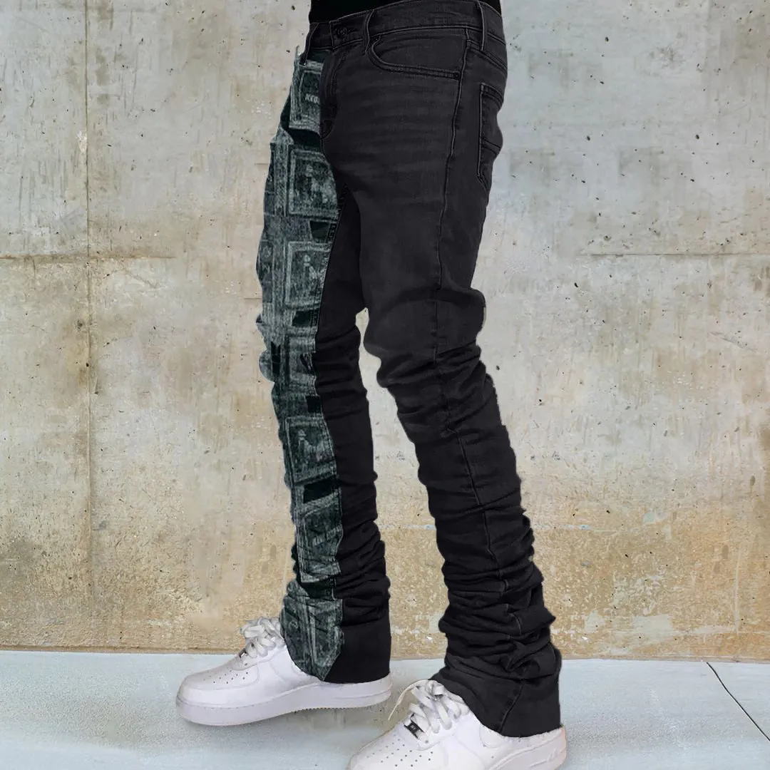 Contrast Panel Vintage Street Jeans