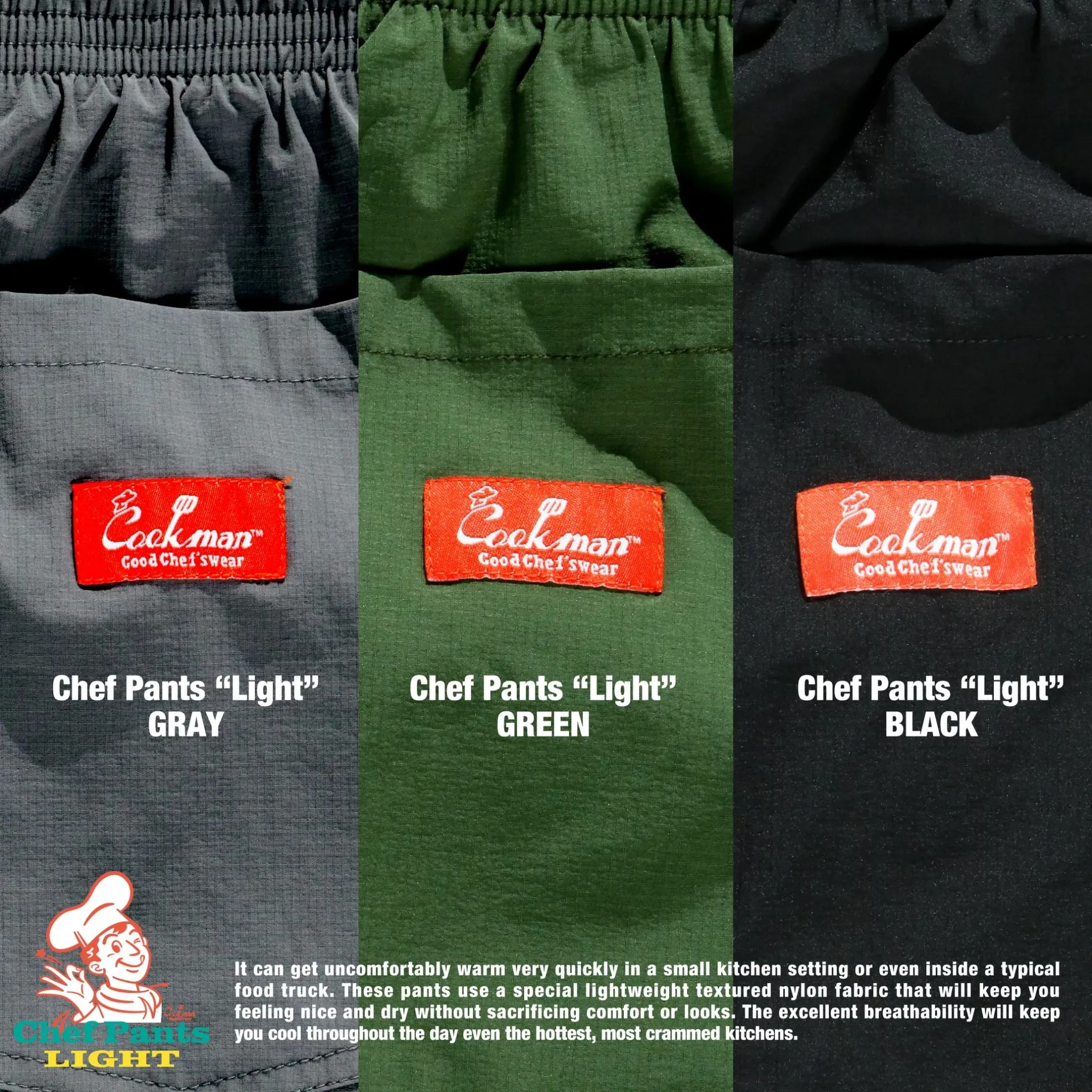 Cookman Chef Pants - "Light" : Gray