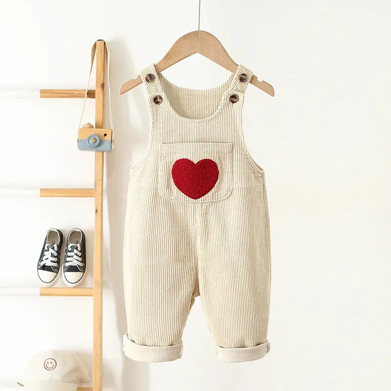 Corduroy Heart Overalls