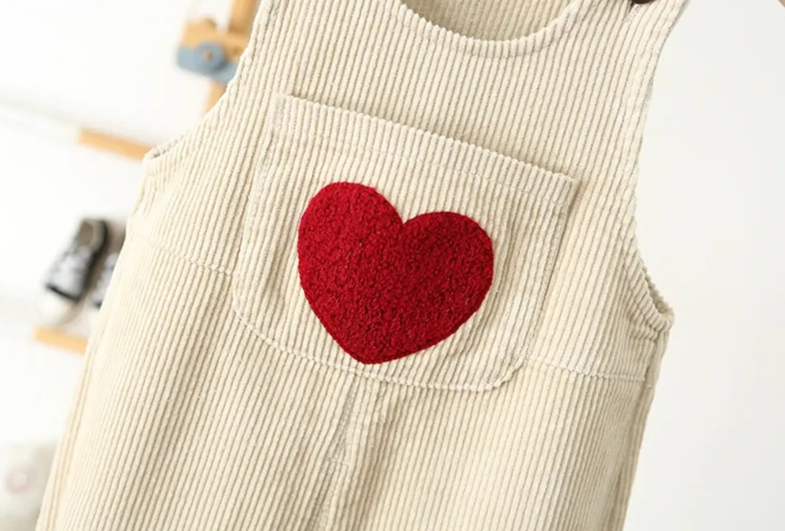 Corduroy Heart Overalls