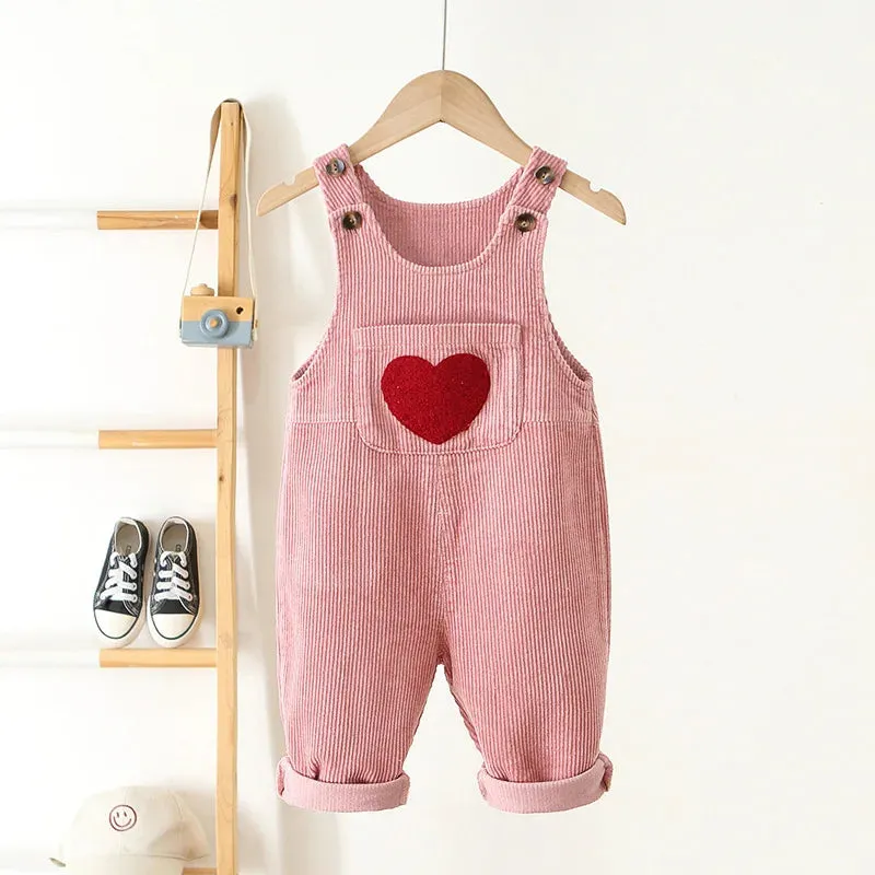 Corduroy Heart Overalls