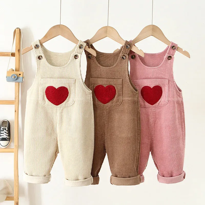 Corduroy Heart Overalls