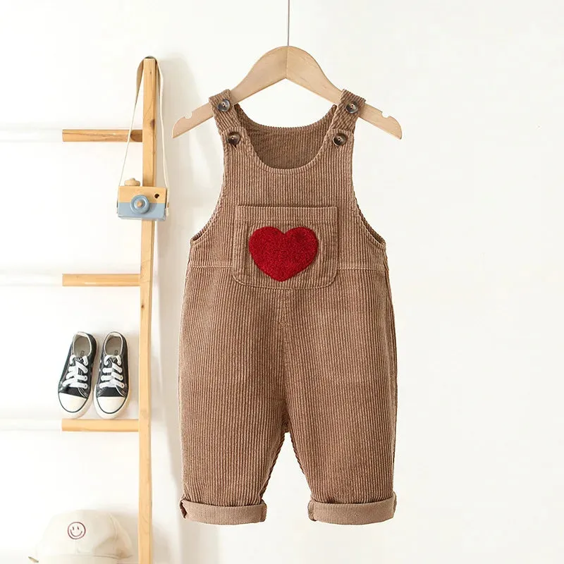 Corduroy Heart Overalls