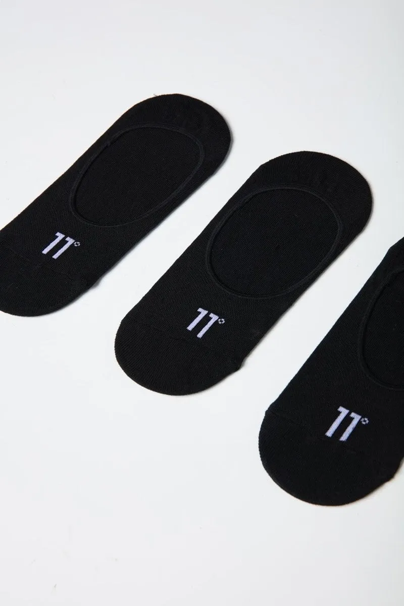 Core Invisible Sock 3 Pack - Black