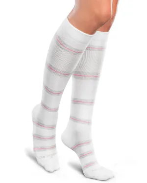 Core-Spun by Therafirm Patterned Thin Line Socks for Men & Women 10-15mmHg