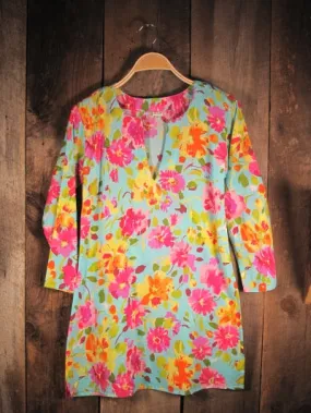 Cotton Tunic Top Pretty Flowers