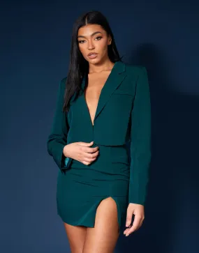 Cropped Blazer Forest Green