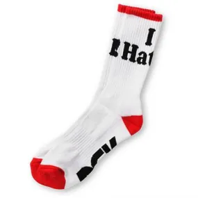 DGK Skateboards I Love Haters Socks, White/Red