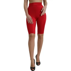 Dolce & Gabbana Chic Red High Waist Leggings Pants