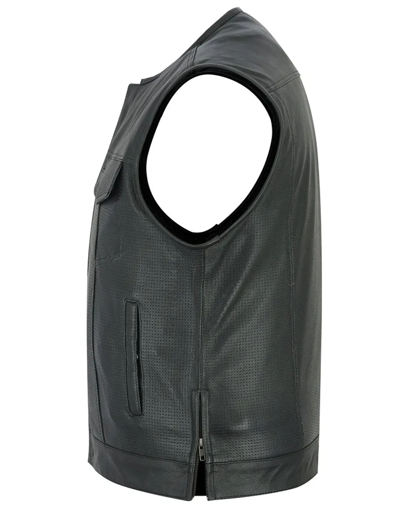 DS183 Men's Perforated Leather Vest