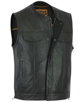 DS183 Men's Perforated Leather Vest