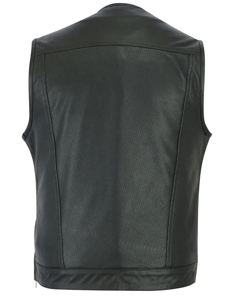 DS183 Men's Perforated Leather Vest