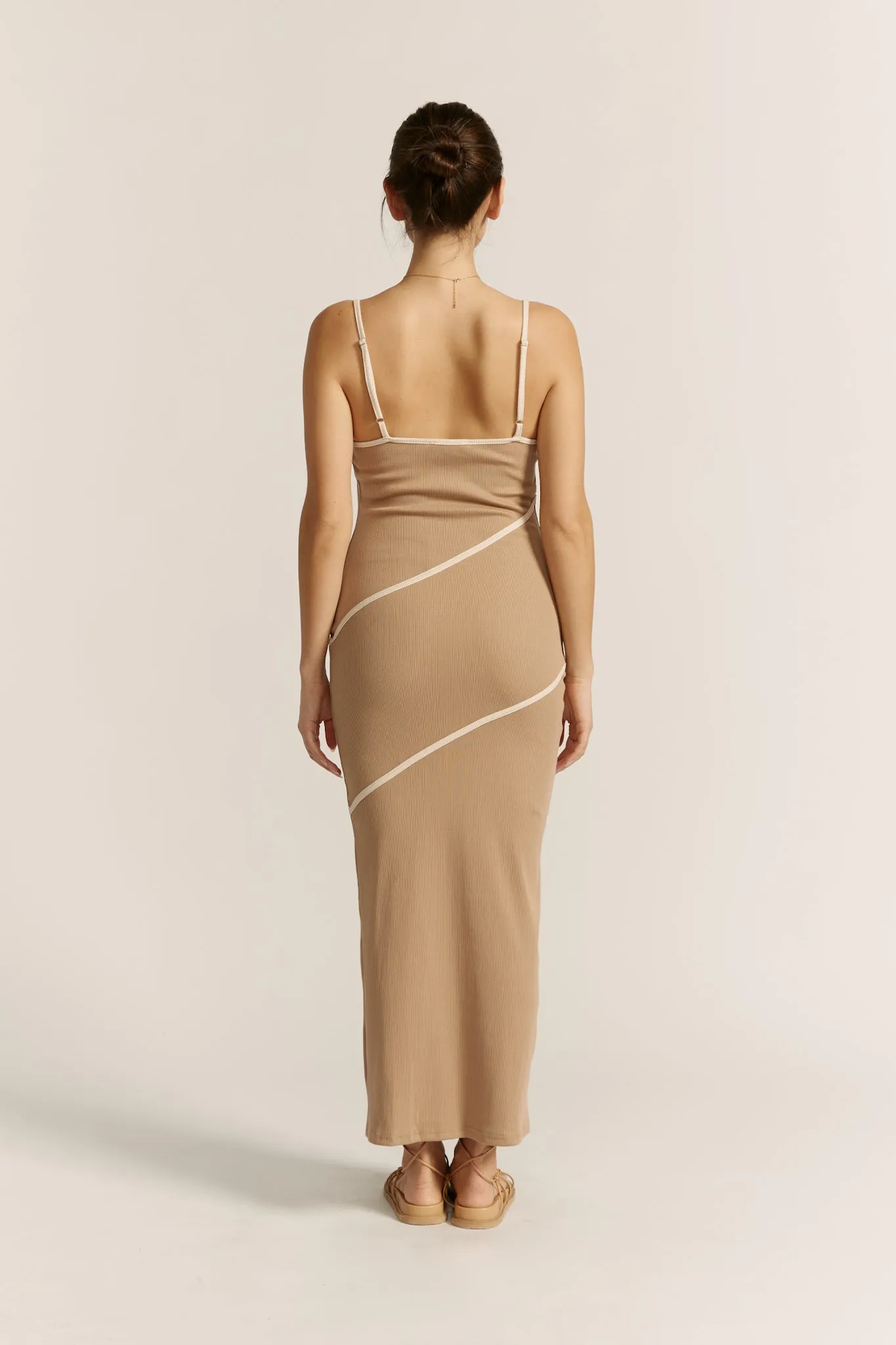 Elia Mocha Contrast Maxi Dress