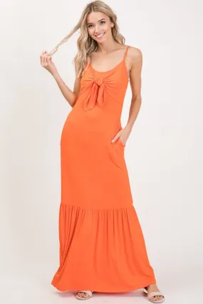 Fancy Me Tangerine Orange Maxi SunDress