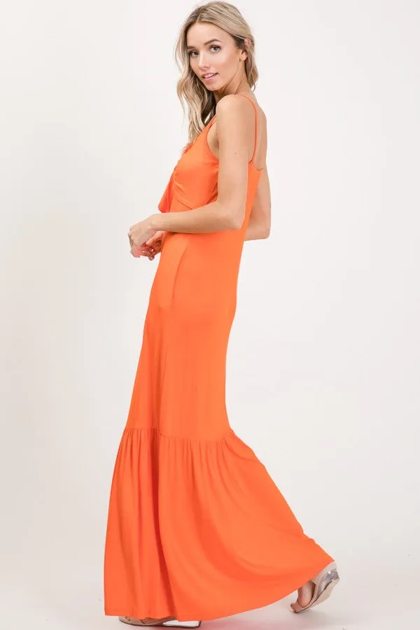 Fancy Me Tangerine Orange Maxi SunDress