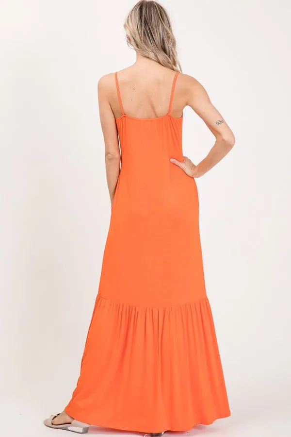 Fancy Me Tangerine Orange Maxi SunDress