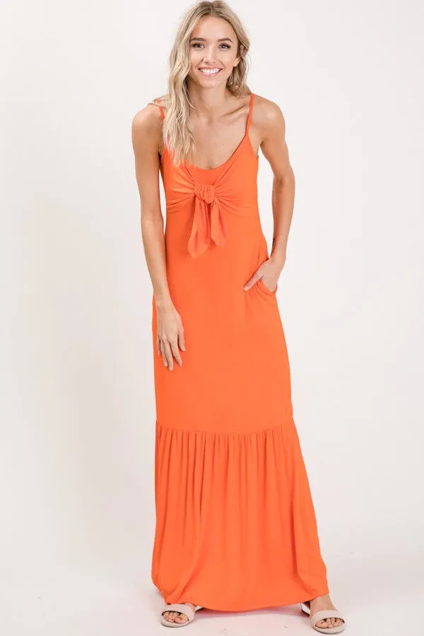 Fancy Me Tangerine Orange Maxi SunDress