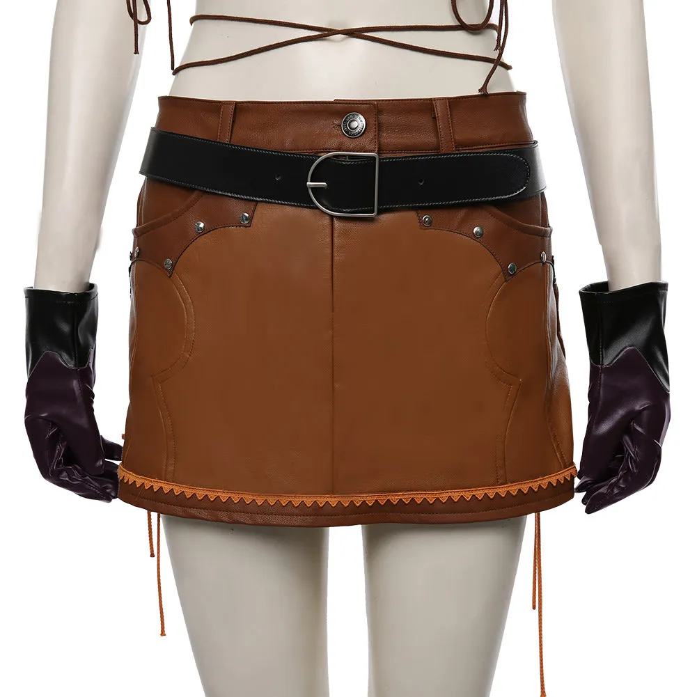 Final Fantasy VII Remake Tifa Lockhart The Cowboy Suit Halloween Carnival Costume Cosplay Costume