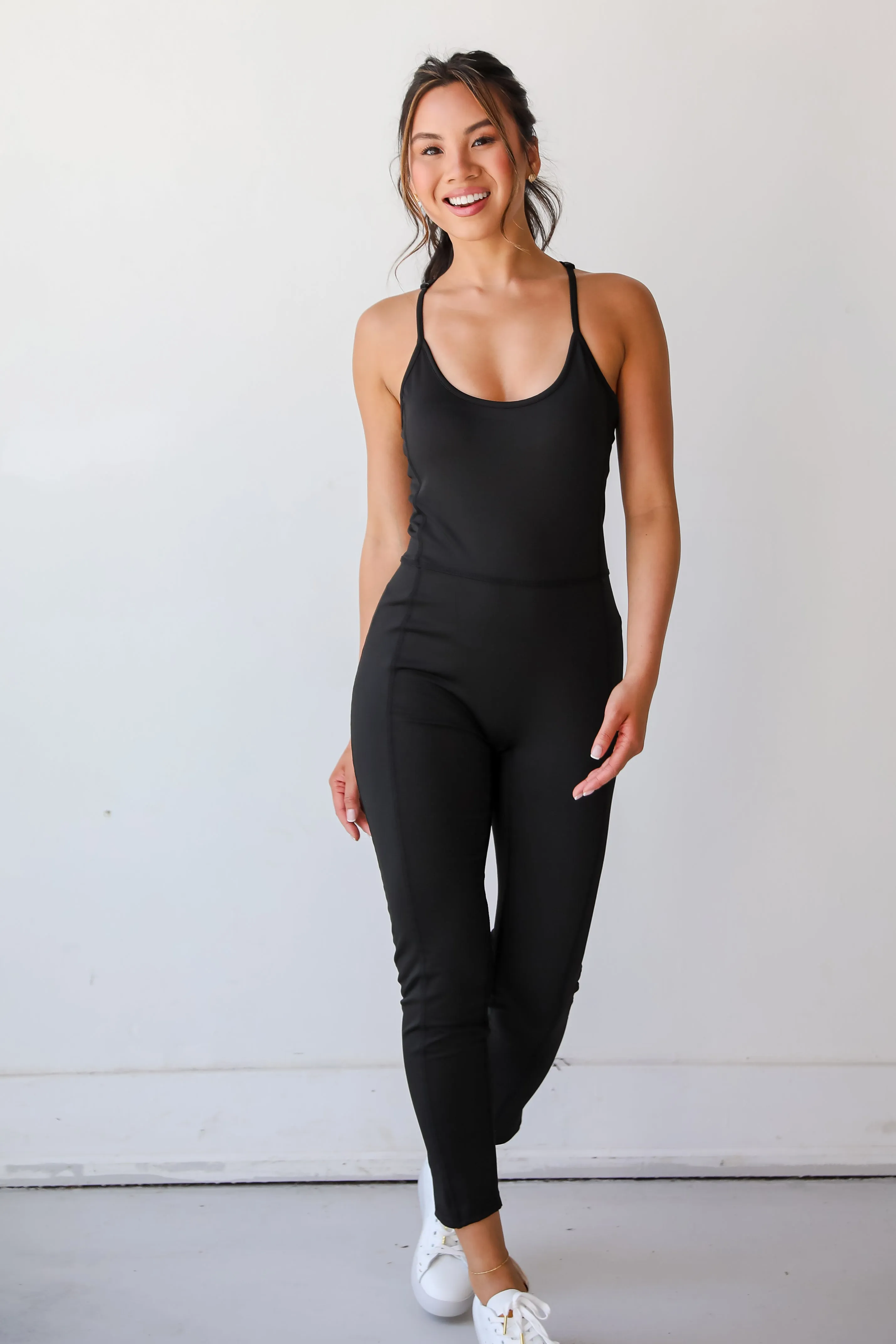 FINAL SALE - Chic Leisure Black Bodycon Tank Jumpsuit