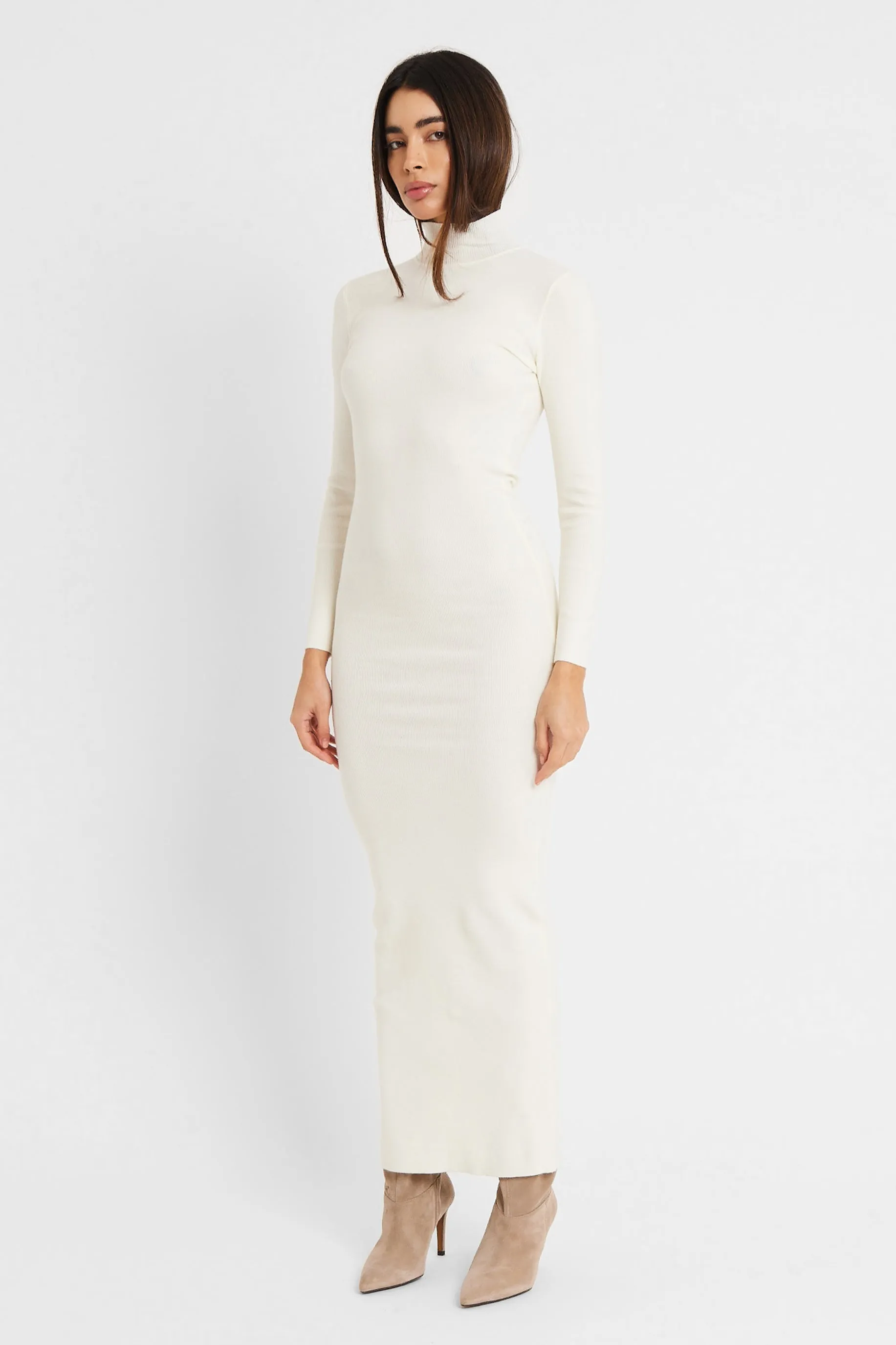 Fine Knit Maxi Dress - Cream