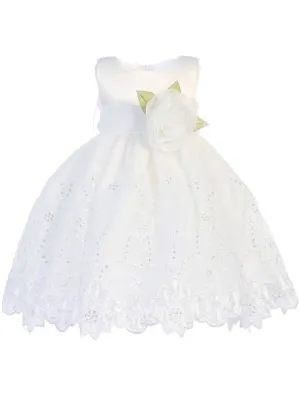 Flower Girl Dress Shantung Bodice w/ Tulle Skirt