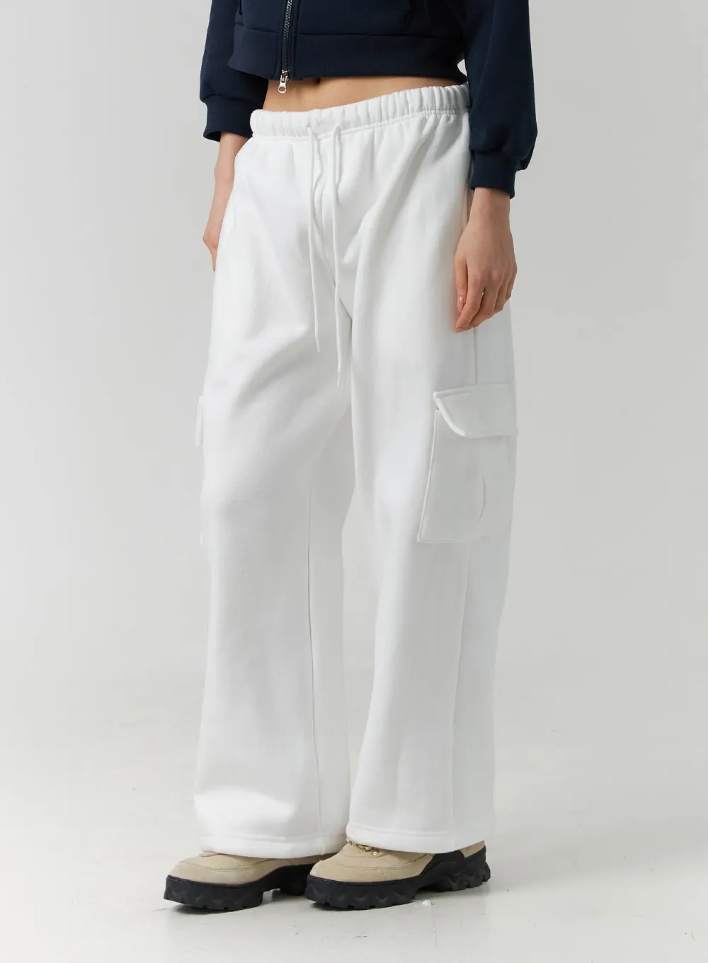 Flowy Drawstring Plush Wide Pants ID305