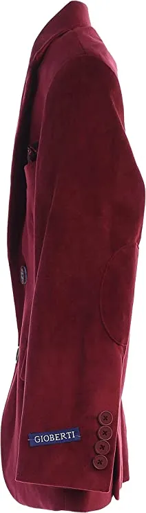 Formal Velvet Blazer Toddler's Kids Boys -Burgundy