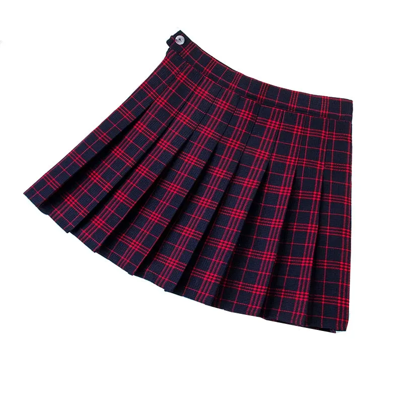 Funki Buys | Skirts | Women's Retro Plaid Pleated Mini Skirts