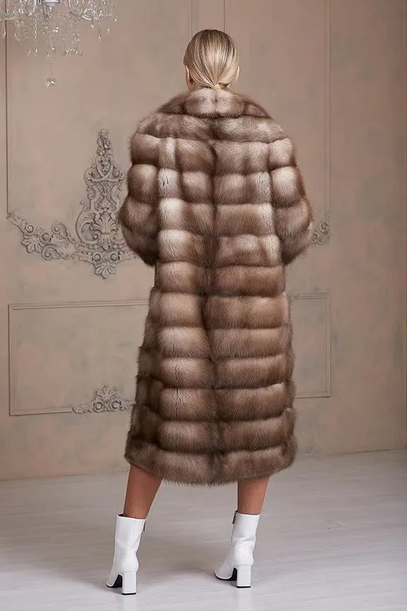 Fur coat with English collar in mink "Milana" (Kamenka)