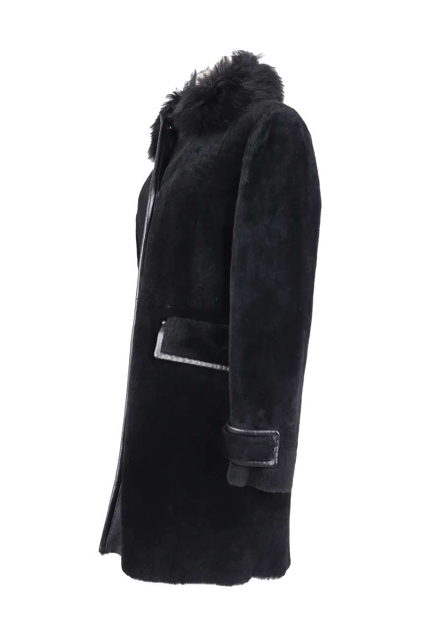 Fur Dress Coat w/ Fur Collar