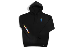 Girl Pac-Man Ghost Sleeve Embroidered Hoodie Black