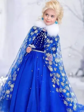 Girls Deluxe Frozen Inspired Elsa Costume Dress Set