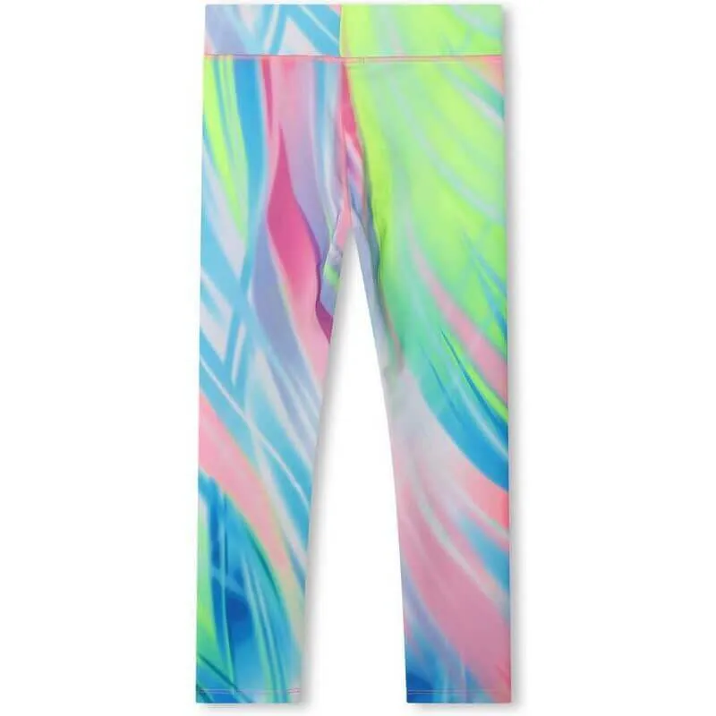 Girls Multi Colour Swirl Print Leggings