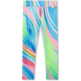 Girls Multi Colour Swirl Print Leggings