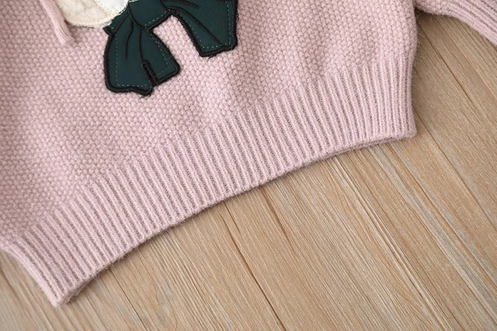 Girls Sweater Hoodie Autumn and Winter Little Girl Bunny Pullover Sweater Wholesale Girls Clothes