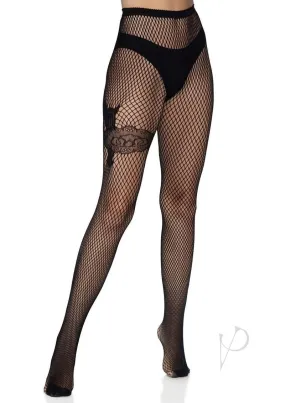 Gunslinger Garter Diamond Tights Os Blk