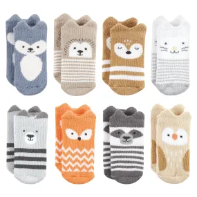 Hudson Baby Cotton Rich Newborn and Terry Socks, Multicolor Boy Woodland