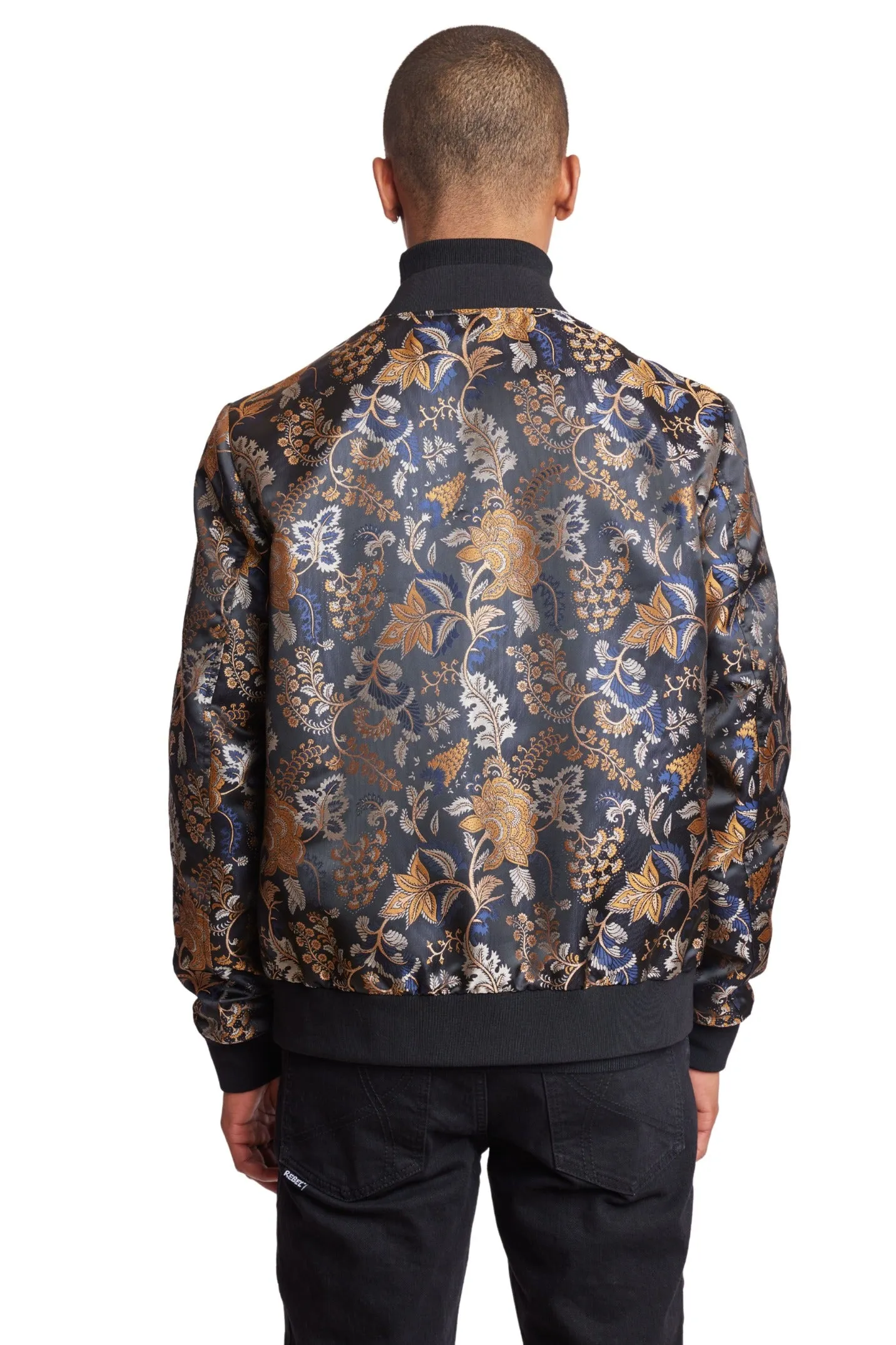 Hyde Bomber Jacket - slim - Black Navy Gold