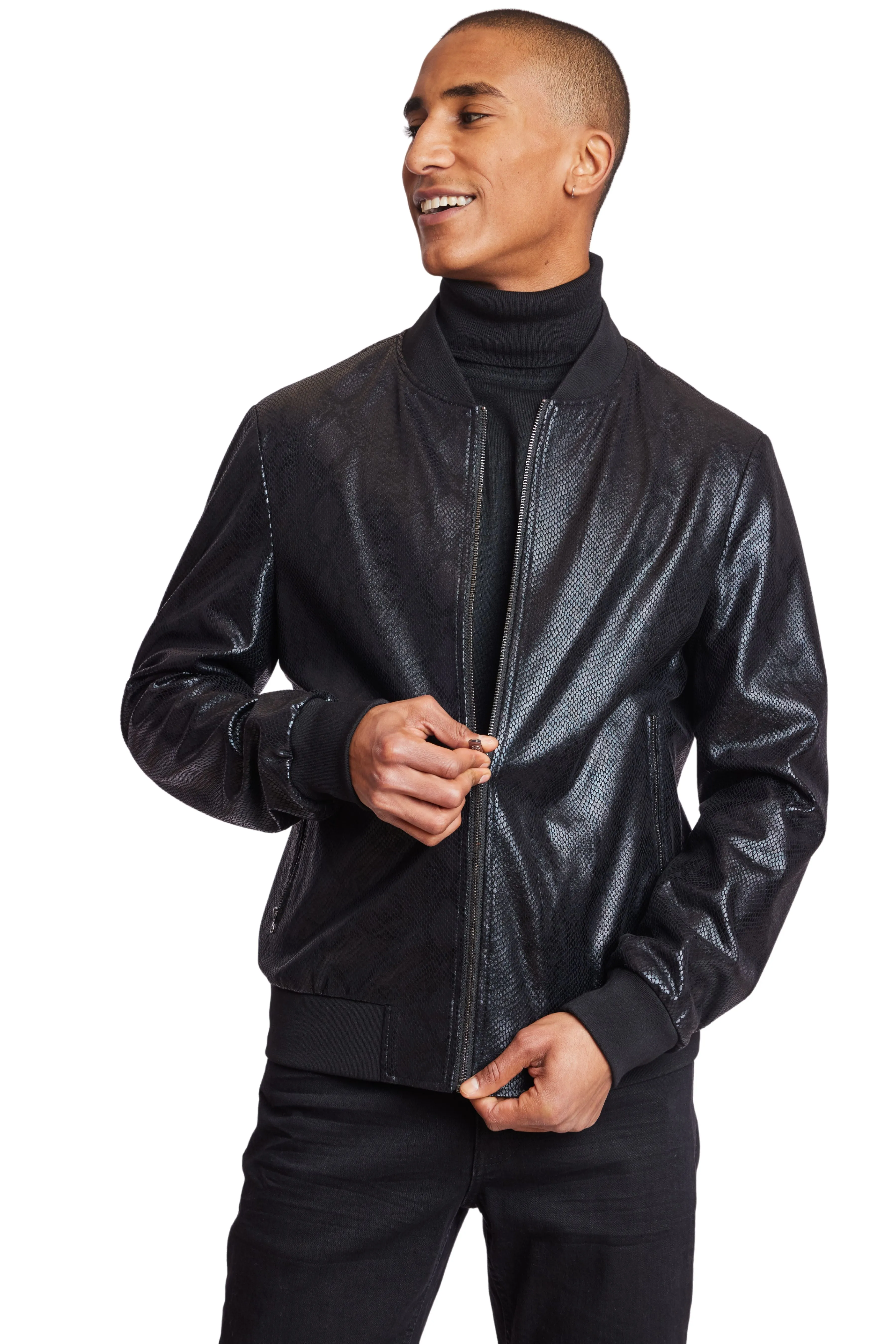 Hyde Bomber Jacket - slim - Black Snake