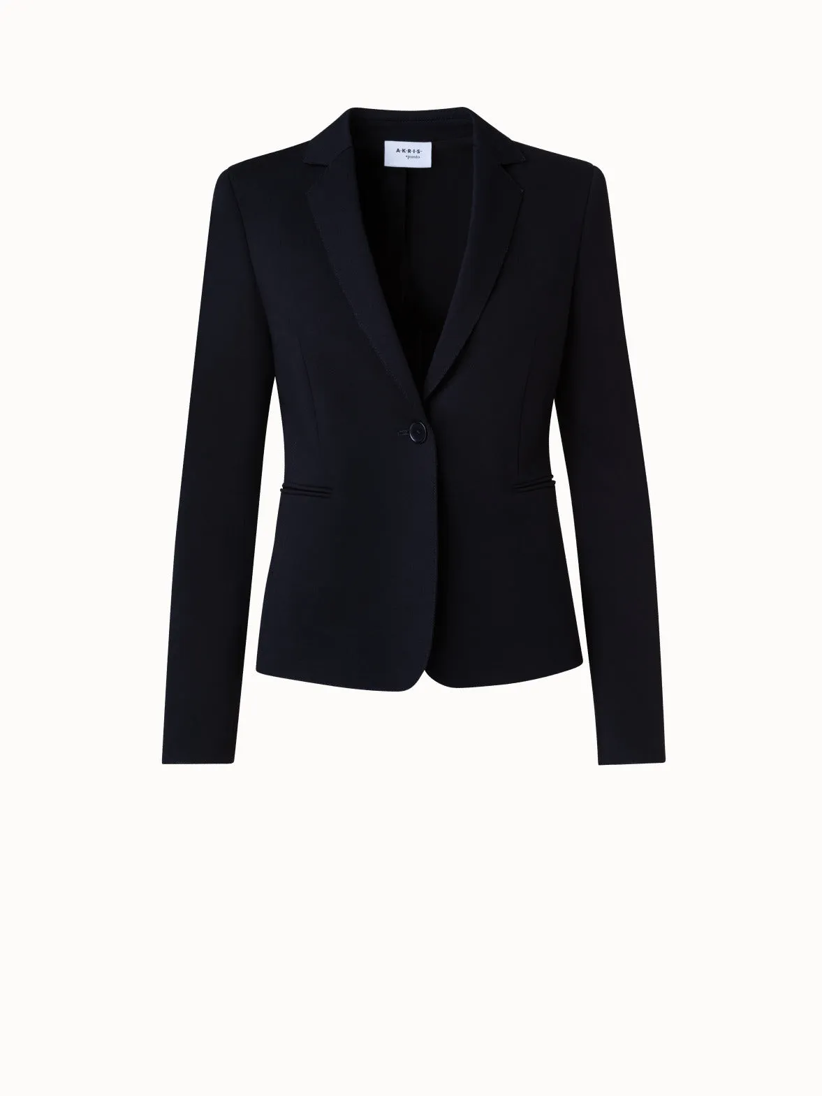 Jersey Blazer with Faux Leather Collar