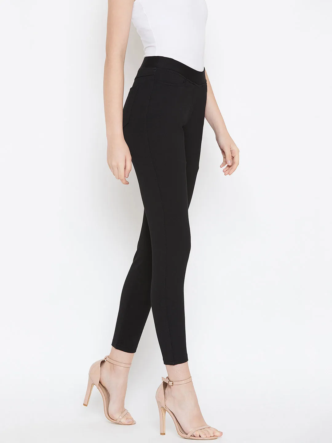 JUMP USA Women Black Solid Casual Skinny fit Trousers