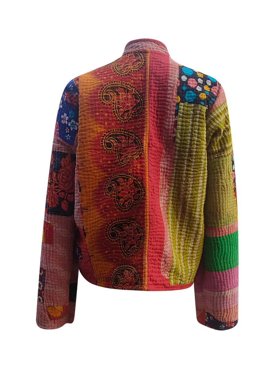 kantha reversible collar vest dina