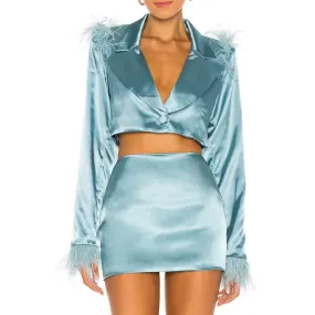 KittenAlarm - Mariann Blazer Crop Top & Mini Skirt Set