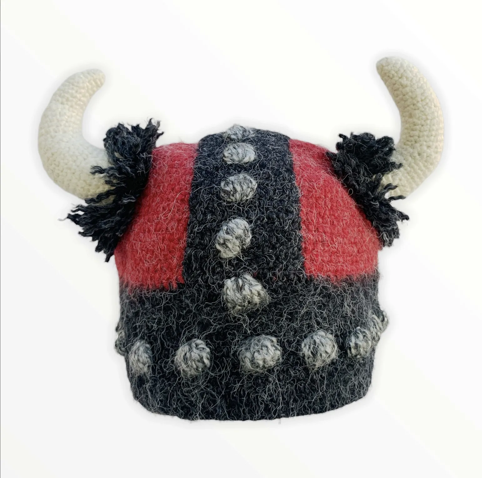 Knit Viking Hat -Red