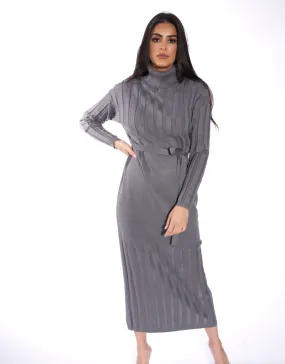 Knitted High Neck Abaya