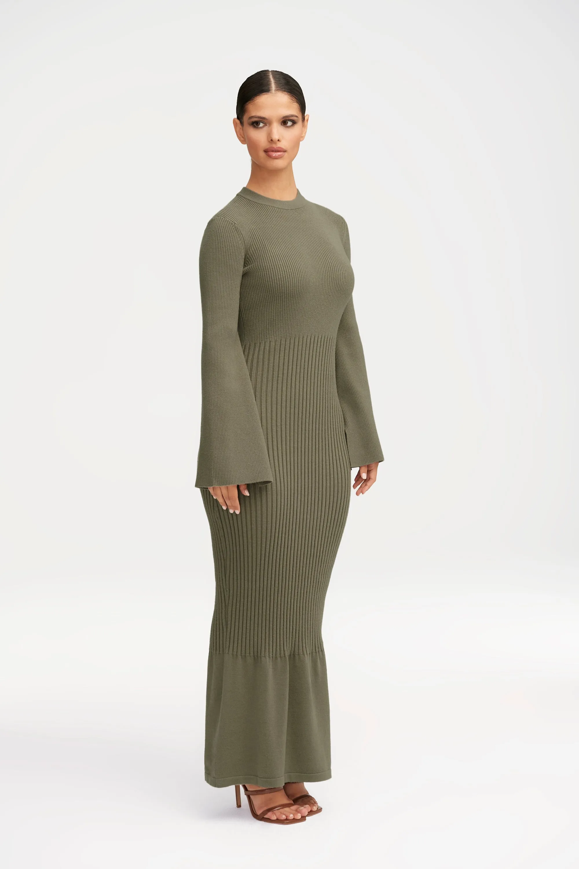 Kourtney Ribbed Knit Maxi Dress - Sage