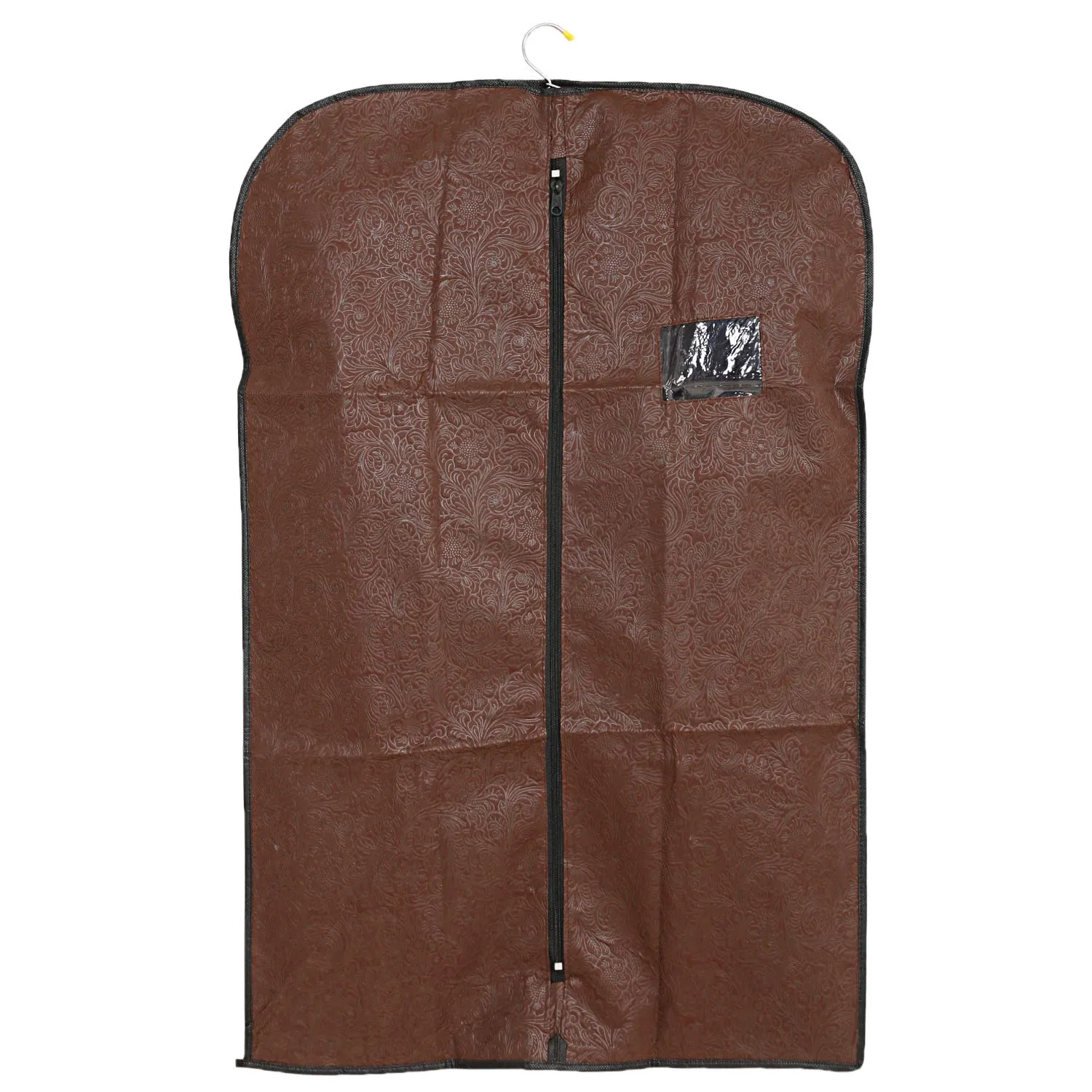 Kuber Industries Emboss 3 Piece Non-Woven Blazer Cover Set, Brown (CTKTC1861)