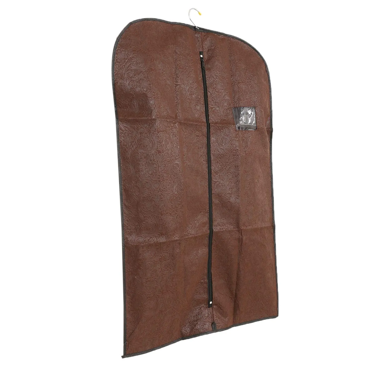 Kuber Industries Emboss 3 Piece Non-Woven Blazer Cover Set, Brown (CTKTC1861)