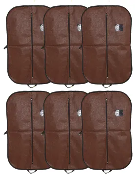 Kuber Industries Emboss 6 Piece Non-Woven Foldable Blazer Cover Set, Brown (CTKTC1855)